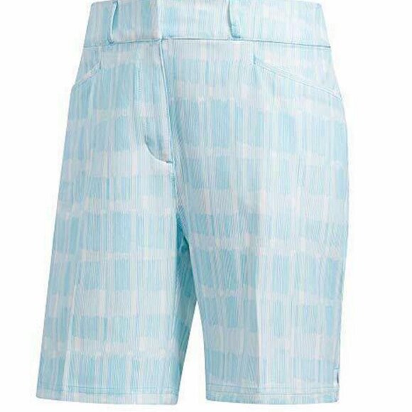 ADIDAS Women's Ultimate Club Printed Golf Shorts NWT White/Bright Cyan Size 2 - Picture 8 of 10